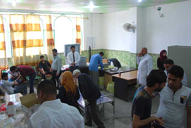 حملة للتبرع بالدم للقوات المسلحة والحشد الشعبي في جامعة أهل البيت عليهم السلام