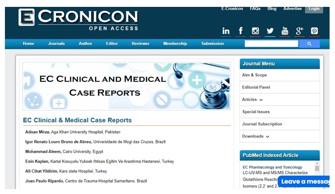 اختيار ا.د.علي سلطان  الرفاعي  عضوا في اللجنة المشرفة على البحوث المنشورة في المجلة الإلكترونية للحالات الطبية والسريرية والتي تصدر من مجموعة ECronicon في بريطانيا